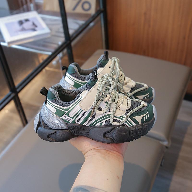 Children's sports shoes 2025 spring and autumn new mesh breathable dad shoes fashion Korean version soft sole men's and women's casual trendy shoes