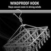 50/40/30/20/10/6Clips Clothesline Inox Practical and Retractable Fasteners Windproof Square Laundry Airer with Multi Clothespins