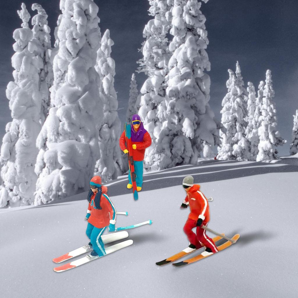 Model Skiing Figures Ornament Wheel