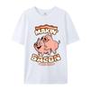 Makin Bacon Tshirt Pig Funny Tshirt Letter Short Sleeve Graphic Round Collar Pure Cotton Tops Tees Tee Shirt Grandpa Summer