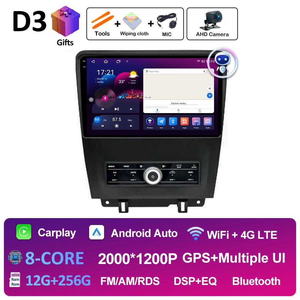 For Ford Mustang 2009 2010 2011 - 2014 DSP Stereo GPS Navigation Car Video Radio Multimedia Player Android Auto Cooling Fan WIFI