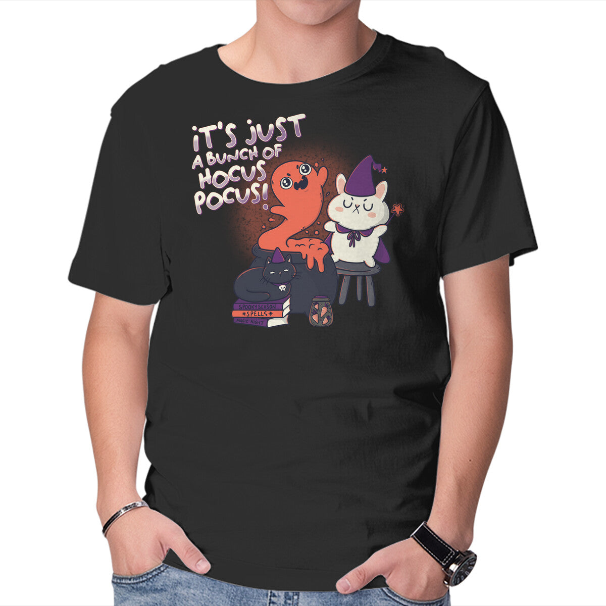 Unisex Crew Neck T-Shirt Spooky Night Graphic Short Sleeve Casual Tee XXXL