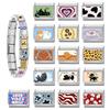 New Creative Design Leopard Heart Flowers Star Ball Cat Italian Charm Links Fit 9mm Stainless Steel Bracelet DIY Making Jewelry