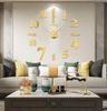 Yiteng 3D Radio Wave Luminous DIY Handmade Clock Wall Clock Wall Sticker with Arabic Numerals and English Letters Simple Stylish Free Placement