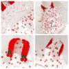 Cherry Pattern Puppy Lace Skirt White Red Wedding Dress New Dog Princess Dress  for Chihuahua Teddy
