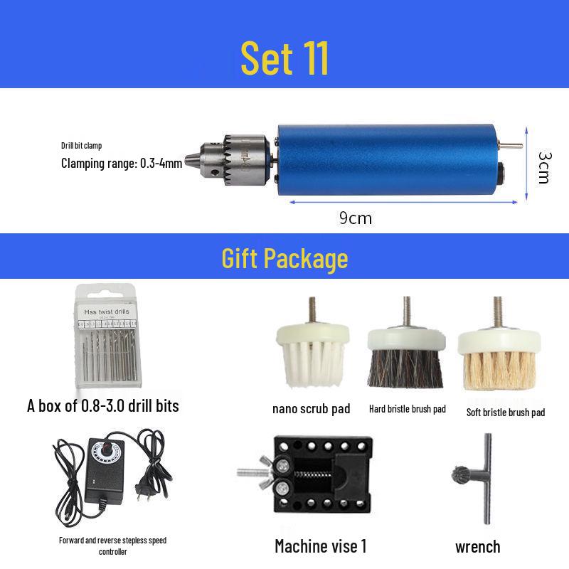 Mini Handheld Electric Drill & Grinder - Low Power Tool for Precision Hole Punching