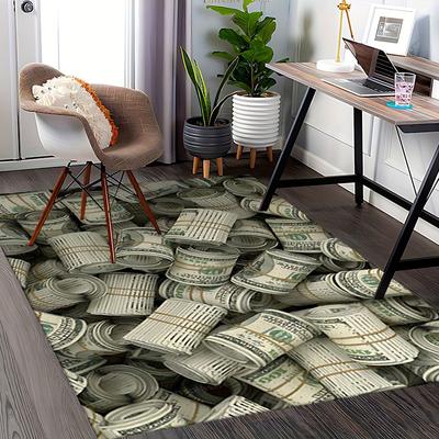 1pc Anime Cartoon Design Office Chair Mat - 100 Dollar Bill Pattern, Non-Slip Carpet for Home Decor, Suitable for All Seasons, Perfect Gift for Office
