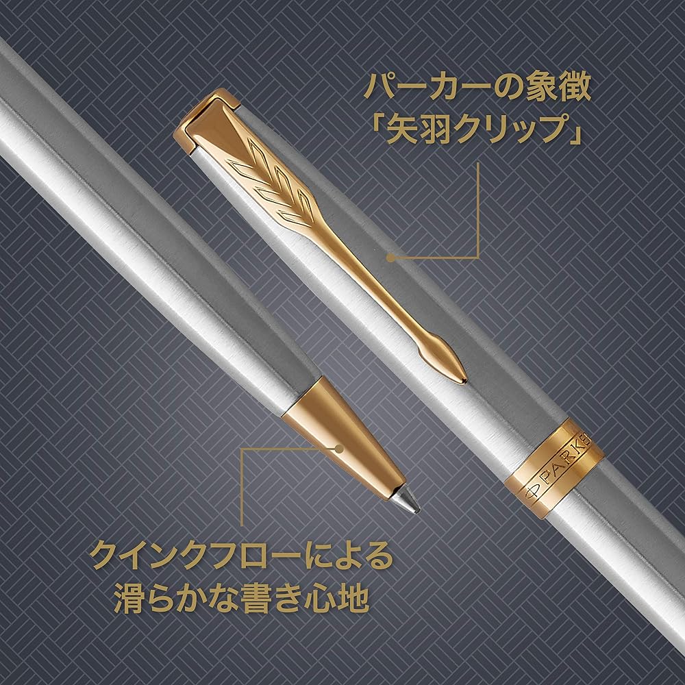 PARKER Parker Ballpoint Pen Sonnet Stainless Steel GT Medium, Permanent Imported in Gift Box 1950798