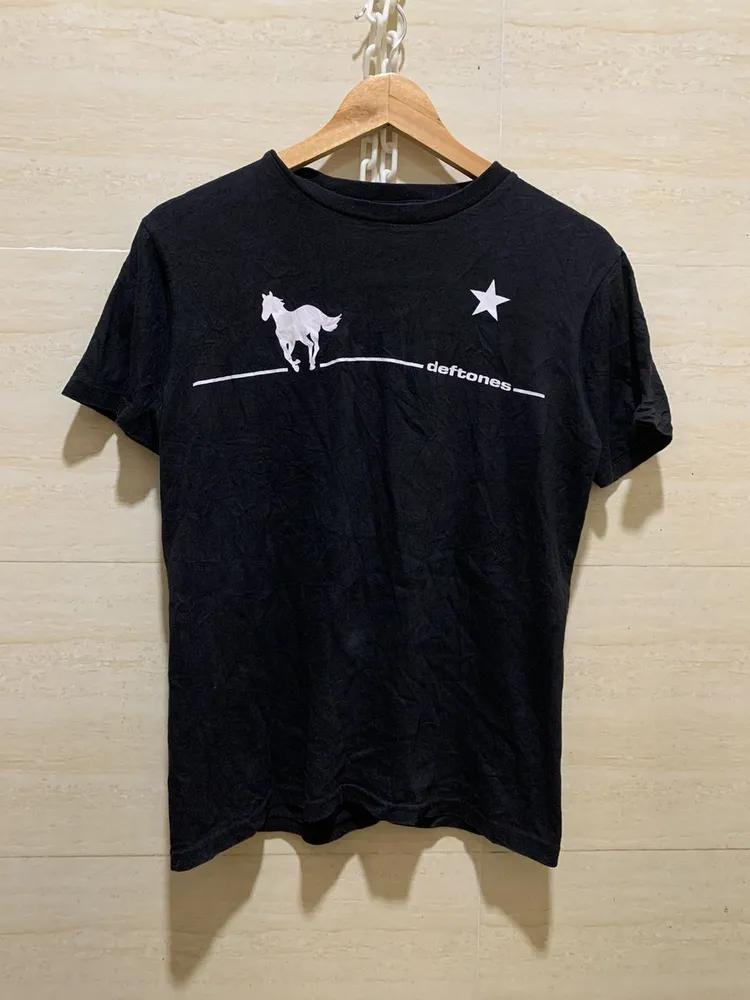 Unisex Short Sleeve Crew Neck Cotton T Shirt Deftones Band M