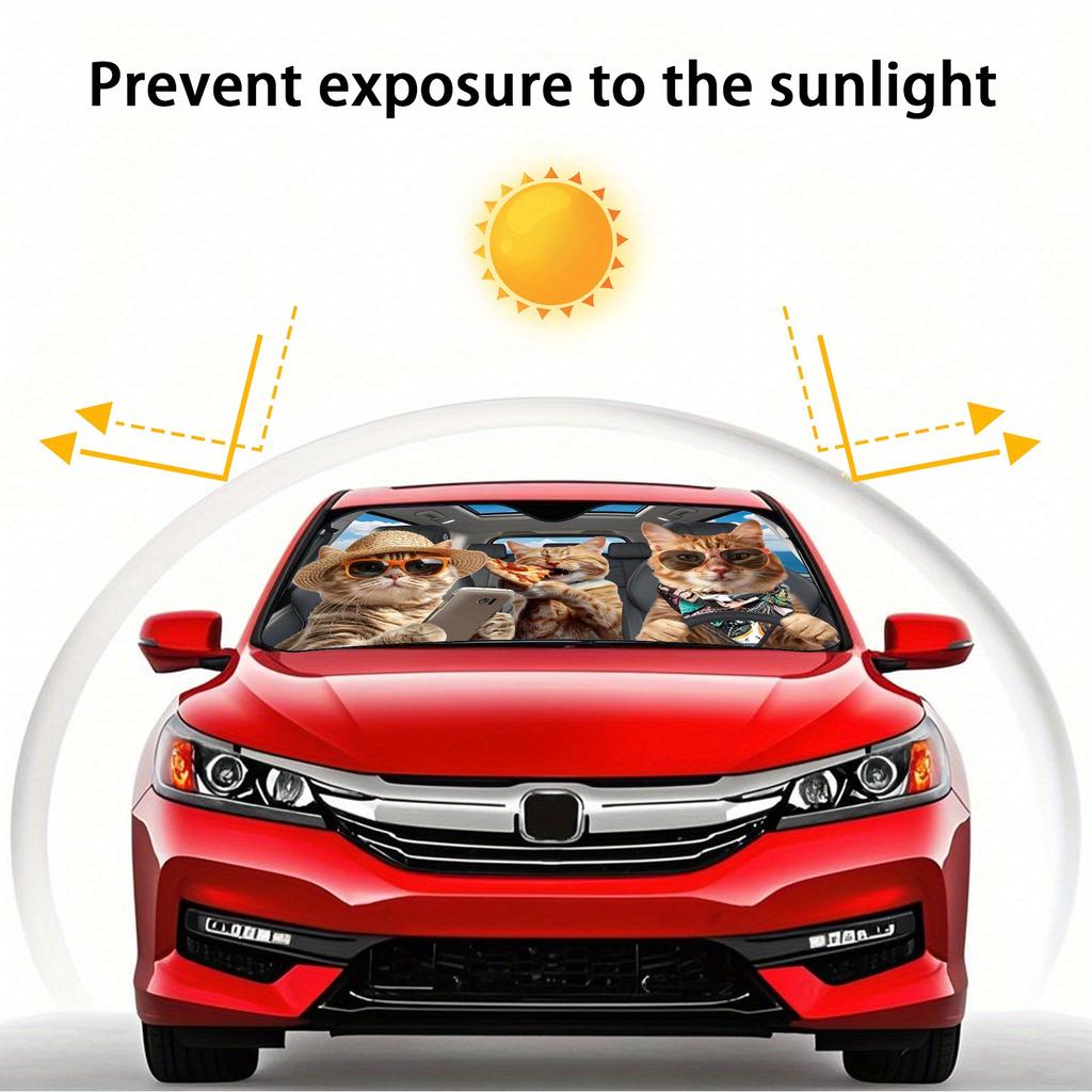 1Pcs Beach Palm Tree Pattern Windshield Sunshade UV Rays Heat Blocker Keeps Vehicle Cool Unique Design Fit Sedans SUVs Trucks