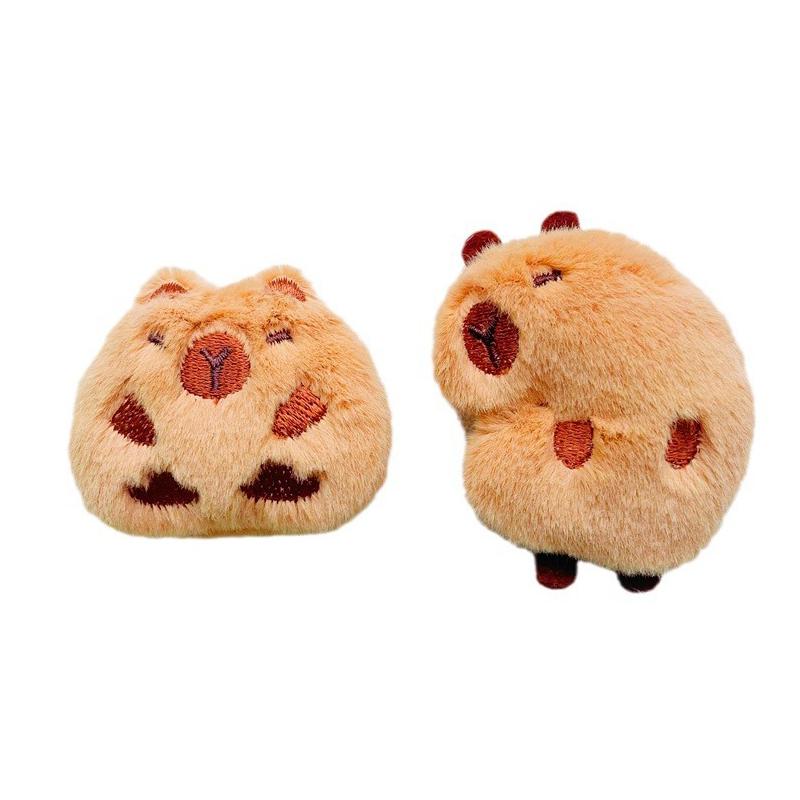 Kreativní měkké vycpané zvířátko kapybara plyšová brož Hračka kreslená postavička Roztomilá brož taška na zavěšení příslušenství