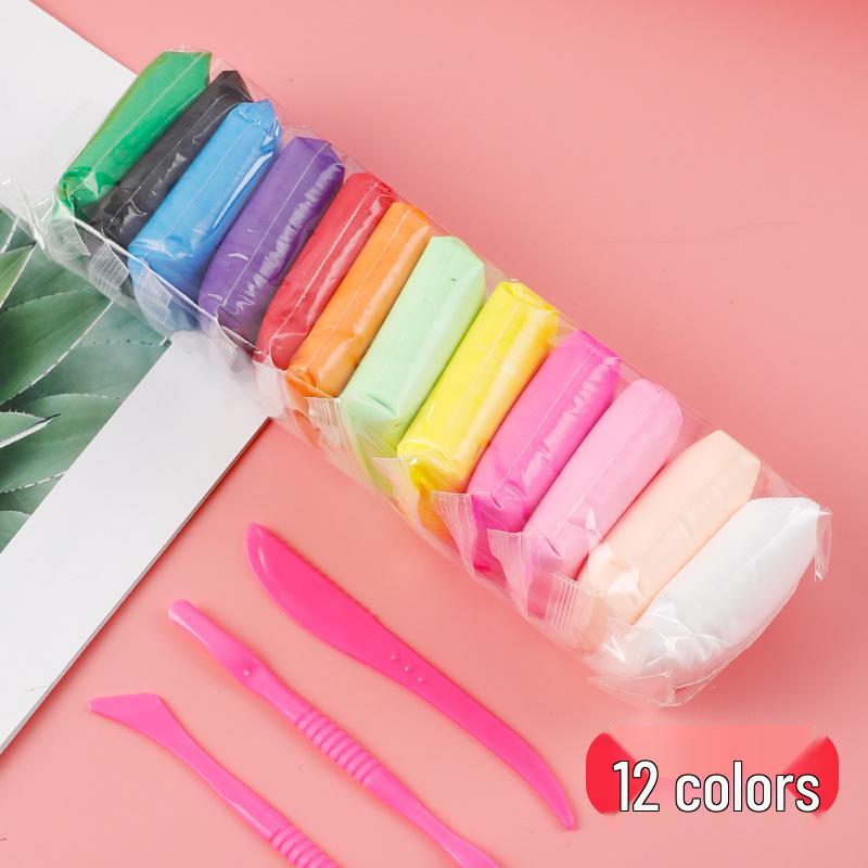 Set de argilă cu 36 de culori: 12 Plastilină Handmade + 24 Plastilină Spațială pentru Copii