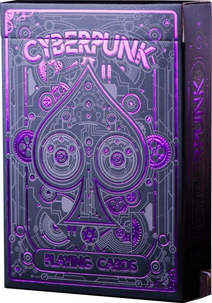 Cyberpunk Purple Cardistry Cards, Kids & Adults Black Deck with E-Book, Unique Cyberpunk Poker Cards.