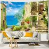 Nordic psychedelic hanging fabric background wall covering home decoration wall blanket tapestry bedroom wall hanging