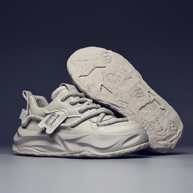 Modne Letnie Oddychające Męskie Buty Sneakersy na Platformie Marki Projektanckiej Wygodne Grube Buty do Biegania Moda Casual But Męski Plus