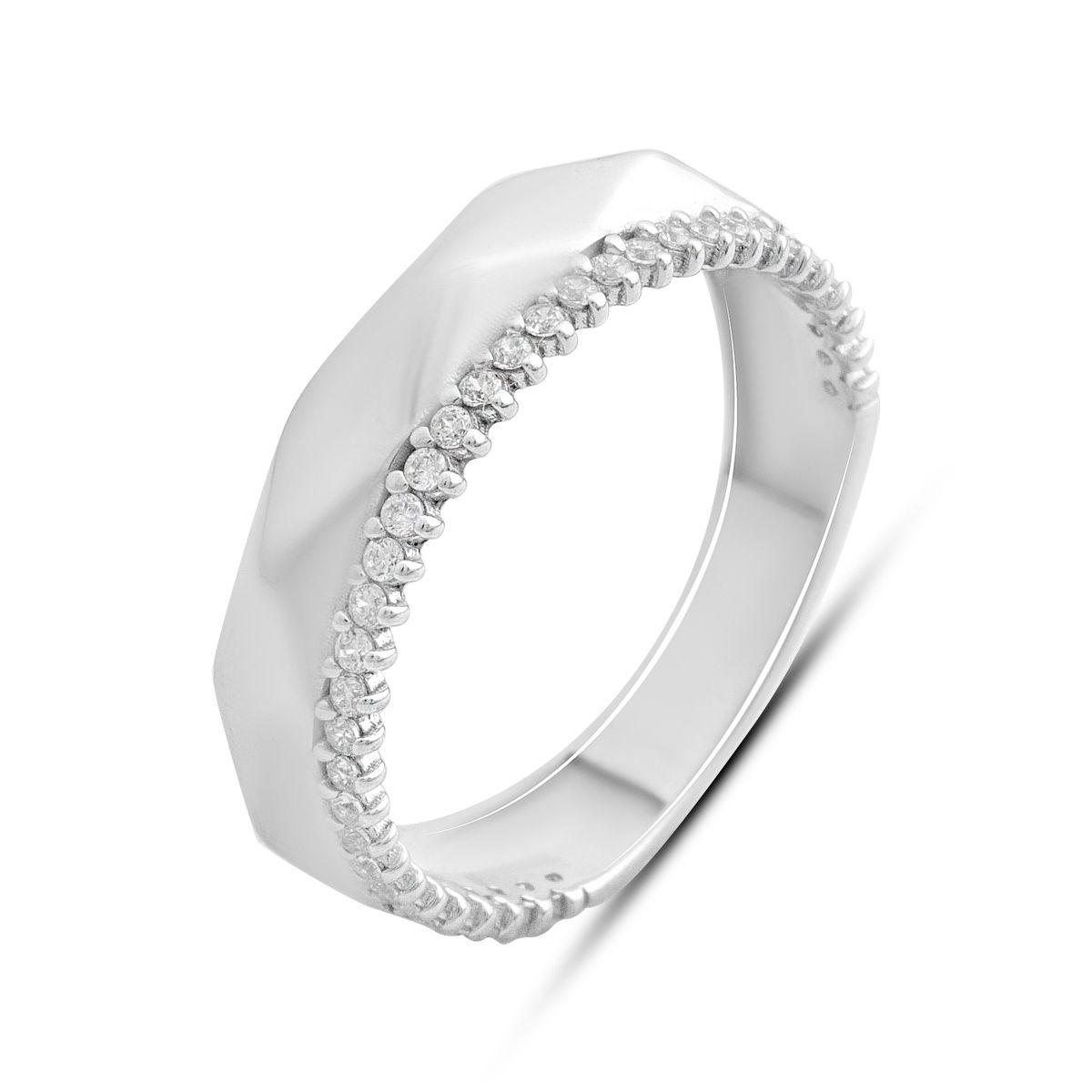 

Серебряное кольцо с фианитами 0.35ct, вес изделия 2,34 гр (2197782) 17 білий