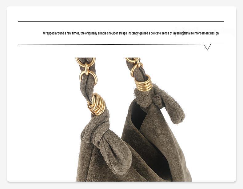 Retro Frosted Cowhide Tote - Large Capacity, Casual Single Shoulder Bucket Bag