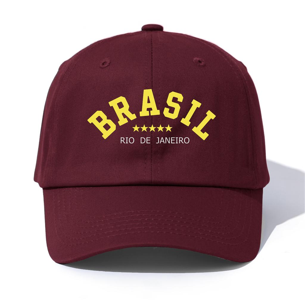 1pc BRASIL Print Baseball Cap for AdultsMinimalist Retro Style Casual Soft Adjustable Dad HatPerfect As Gift