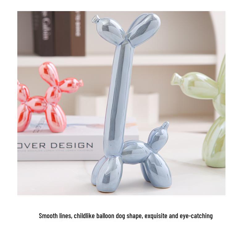 Nordic Luxury Ceramic Balloon Dog Ornament for Home Décor