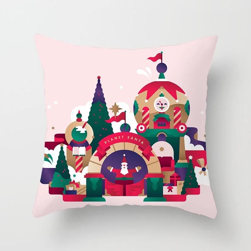 Cartoon Christmas Throw Pillow Set Santa Claus Sofa Gift Home Decor Pillowcase Christmas Gift Pillowcase