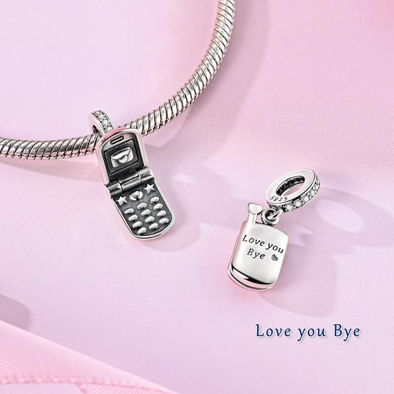 Original Valentine'S Day Charms Bead Pendent Copper Heart Love Rose Bear Charms Fit Bracelet Bangle Woman Diy Jewelry Gift