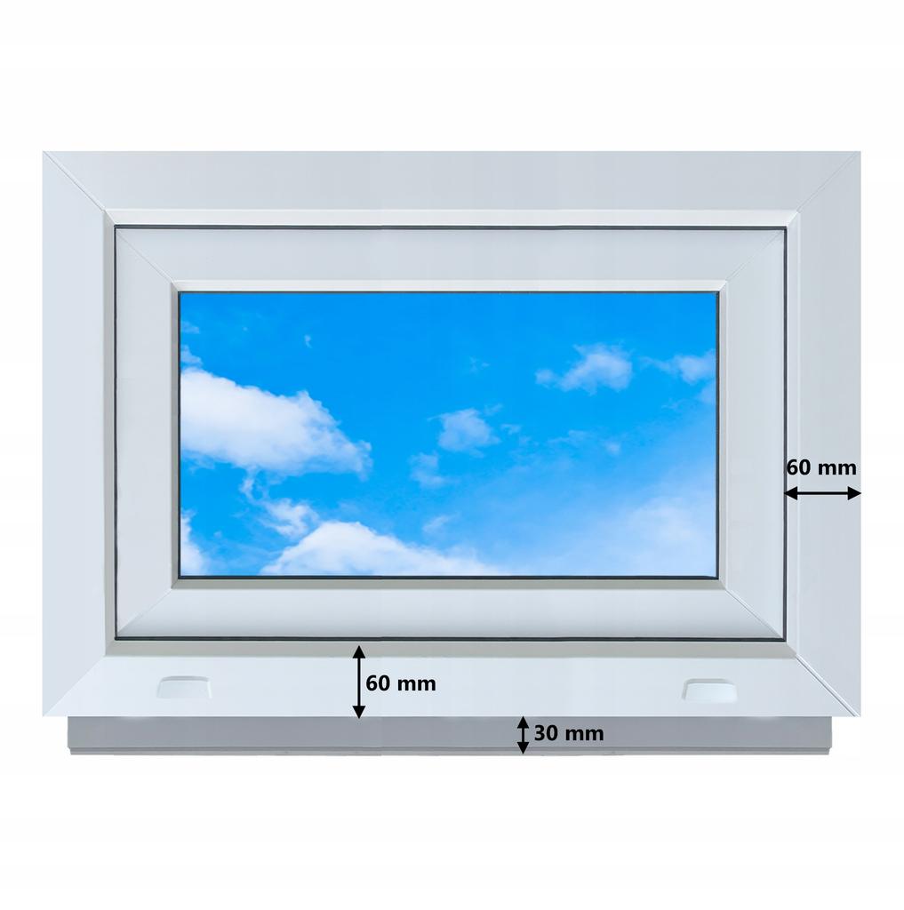 Okno Pcv Białe 70X50 Prawe Nowe 700X500 Mm Rozwierno-Uchylne Ru Dwuszybowe