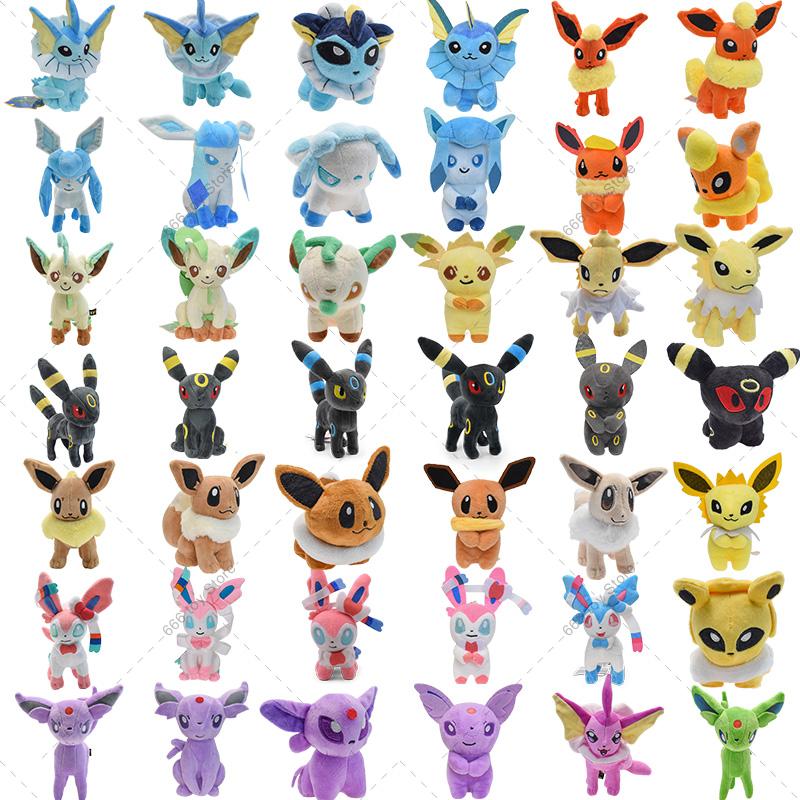 42 Styles Eevee Vaporeon Umbreon Sylveon Shiny Plush Animal Stuffed Toys High Quality Cartoon Birthday Gifts