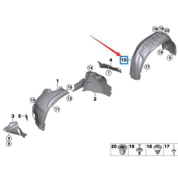 BMW X6 F16 M F86 Rear Wheel Liners 51717333527/51717333528