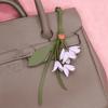 Hanger Flower Pu Leather Pendant Car Keyring Bag Pendant Lovely Leather Keychain  Bag Ornament