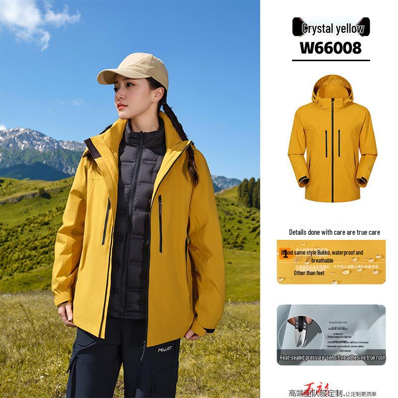 Custom Three-in-One Waterproof Winter Windbreaker with Detachable Liner and Logo