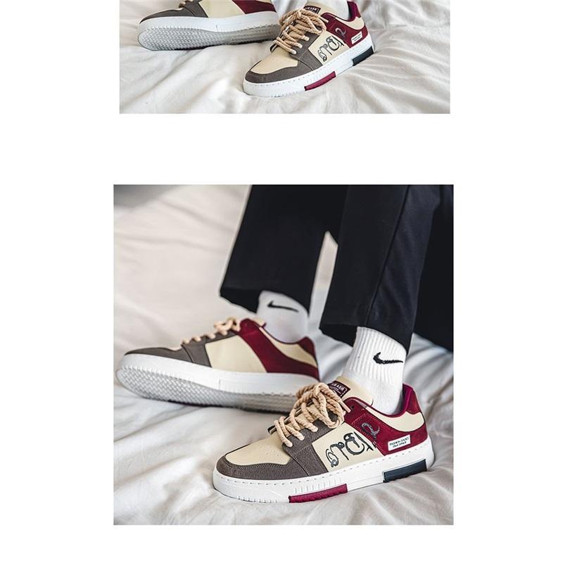 Men's Casual Platform Sneakers Lace Up Fashion Skateboard Shoes For Daily Wear