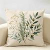 Watercolor Neutral Botanical Leaves Cushion Cover Natural Linen Throw Pillow Cover Wrinkle-Resistant Soft Machine Washable