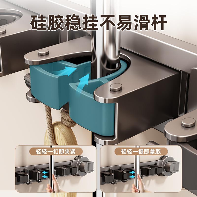 Suction Cup, Mop, Wall Hanging Clip, No Punching, Bathroom Wall Fixed Rack, Toilet Storage Artifact