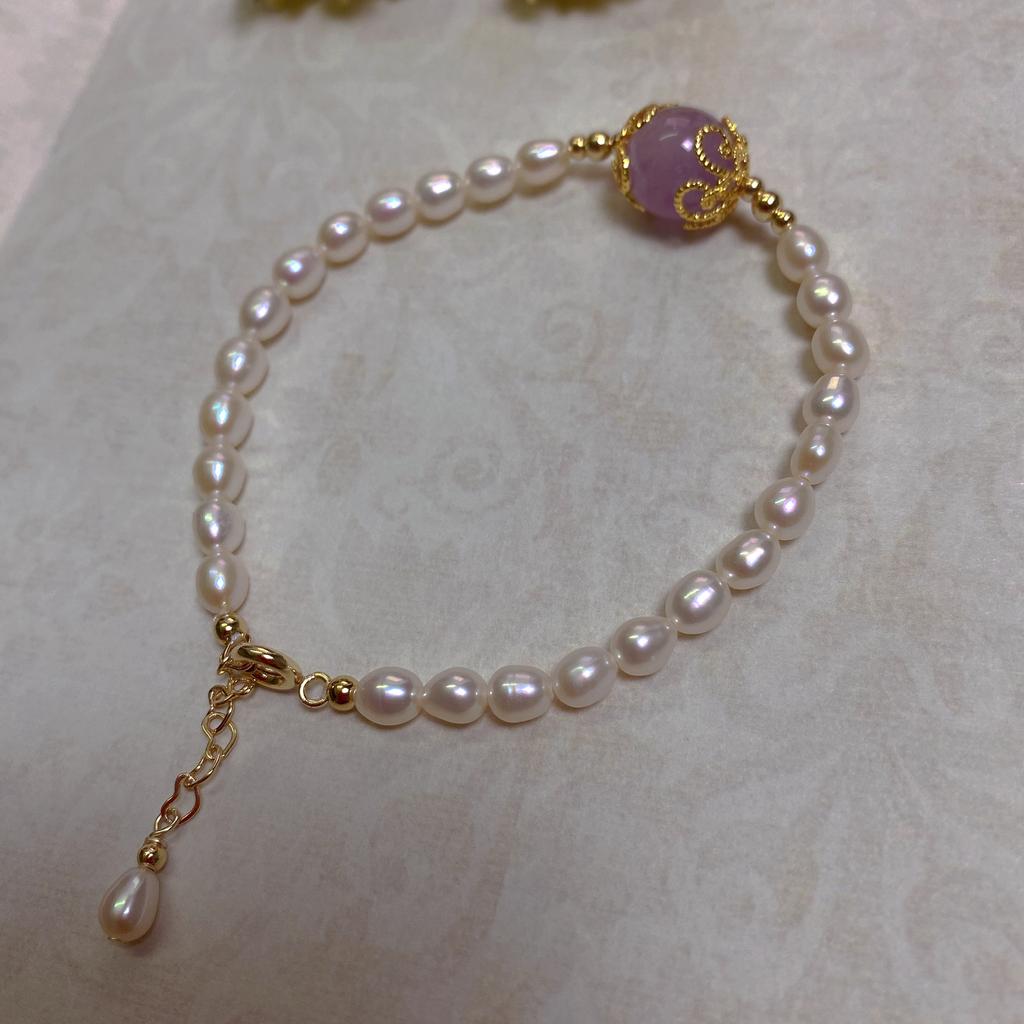 Baroque Special-shaped Pearl 14K Gold Bracelet Niche Ins Sense Retro French Cold Wind Bracelet Gift