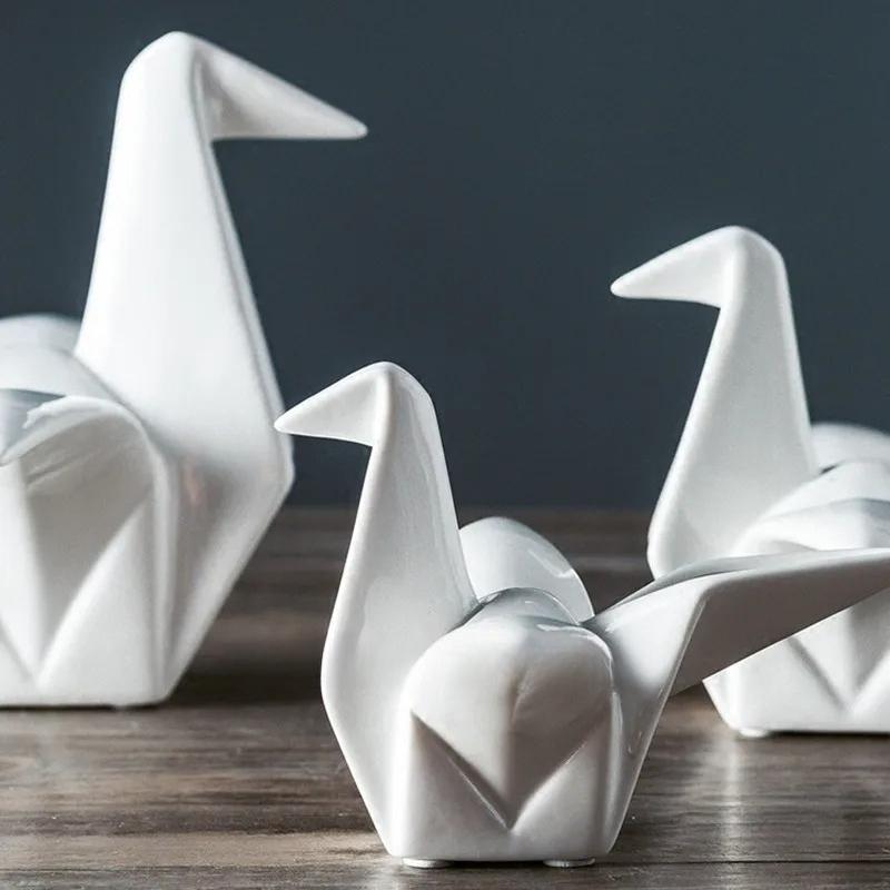 Creative Modern Home Ceramics Thousand Paper Cranes Origami Abstract Handicraft Furnishings Children's Room Decoration Accessori