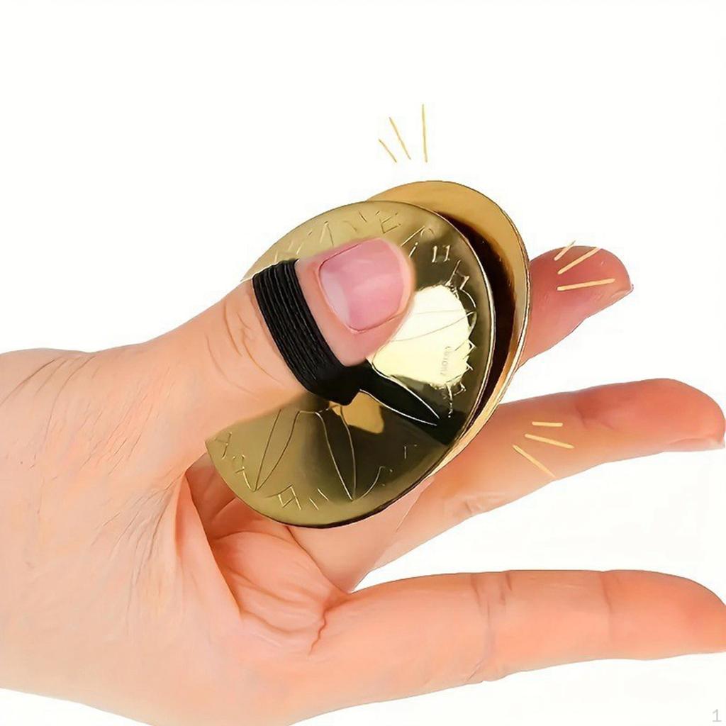 2 Pieces Finger Cymbals for Dance Party Musical Instrument Handheld Events Ensembles