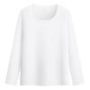 Women Thermal Tops Round Neck Long Sleeve Velvet Lining Bottoming Tops Slim Fit Solid Color Warm Tee Shirt