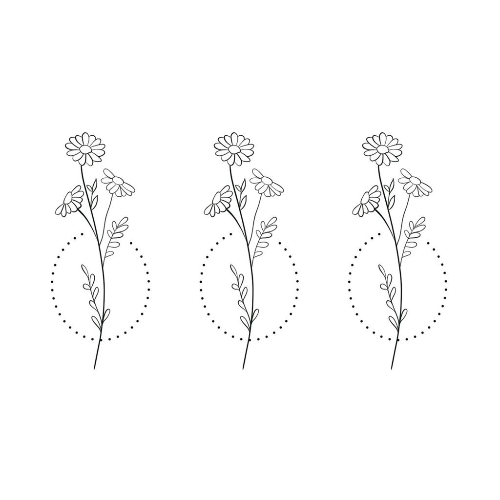 High-End Small Fresh Color Beautiful English Flower Hand Collarbone Simulation Flower Tattoo Sticker