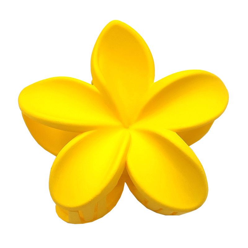 Matte Flower Hair Claw: Five-Petal Clip for Updo & Ponytail