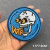 Embroidered Patches On Clothes Punk Patches For Clothing Diy Skull Stripes Stickers Cartoon Patches Appliques Badges