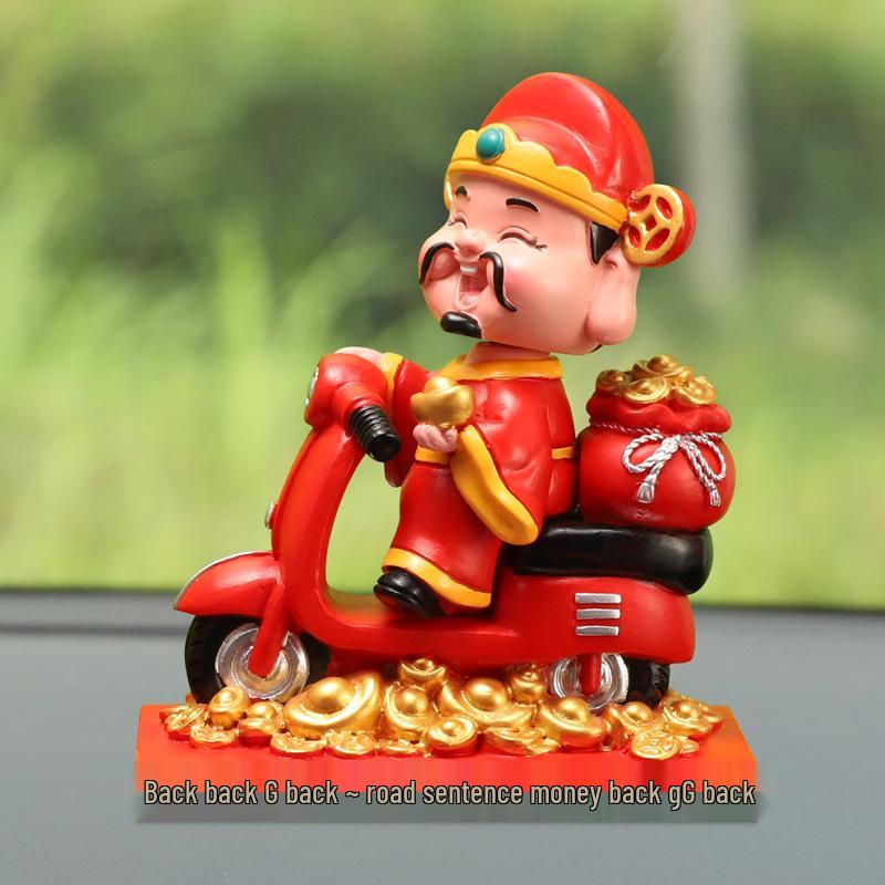 Shaking Head God of Wealth Car Ornament - New Year Fortune Desktop Decoration
