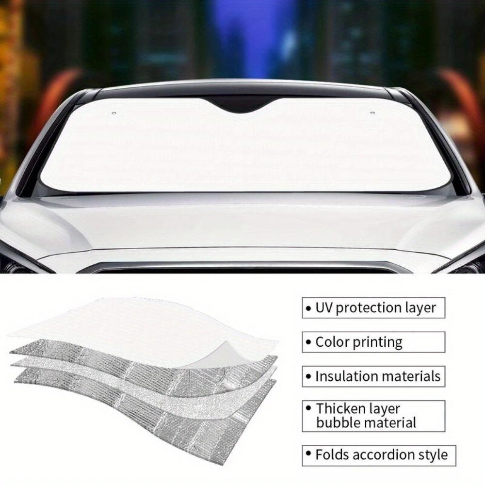 Universal Front Windshield Aluminum Foil Sunshade - Easy Installation & Storage