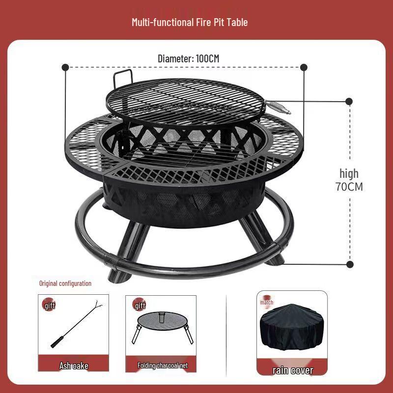 Многофункциональный уличный костровище и гриль-барбекю