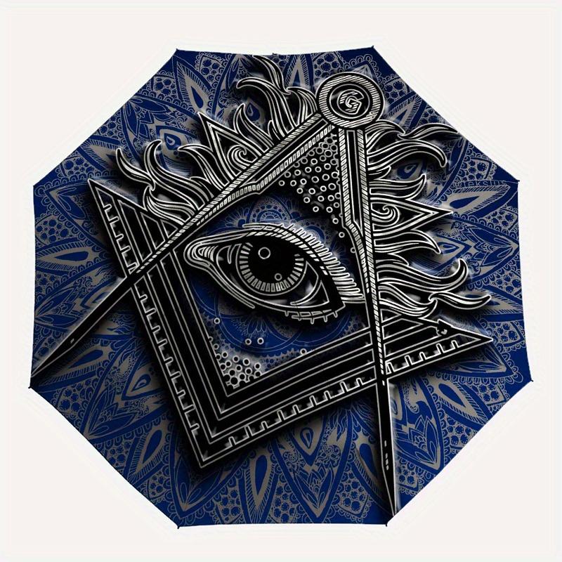 Masonic Eye Symbol  Umbrella, Portable 3-Fold Umbrella for Men & Women,Christmas Gift ES228