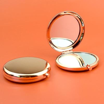 Compact Double-Sided Metal Folding Handheld Mirror for Men and Women