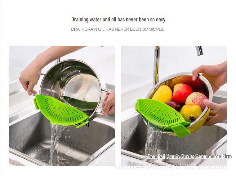 Silikon Topfrand Sieb – Kreativer Nudel- & Gemüsefilter mit Überlaufschutz
