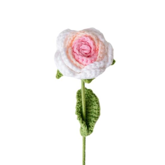 

Artificial Rose Wool Crochet Flower Never Wither Long Lasting Flower 3D Texture Design Romantic Bloom for Mother s Day розовый