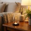 Solid Wood Base Glass Candle Holder Windproof Incenses Stove Lamp  Indoor Environment
