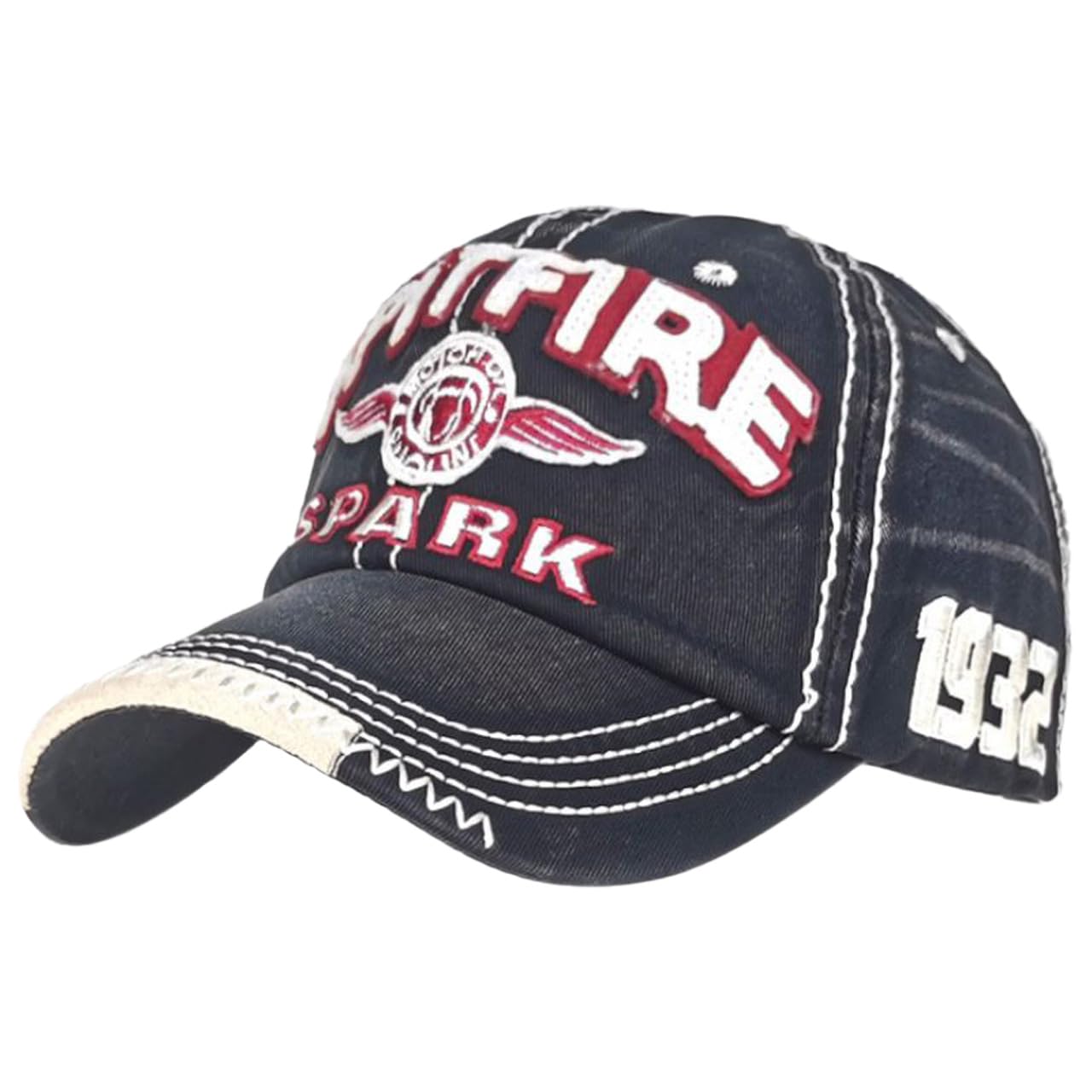 

Bird Pattern Logo English Mountain CA887 [White Fang] Cap, Letters, Hat, Outdoor, Climbing, Walking, Fishing, Women, Men, (Black) чорний