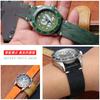 18mm 20mm 22mm Ultra-thin soft handmade ostrich leather black and green for water ghost watch strapsMen's and women's  accessori